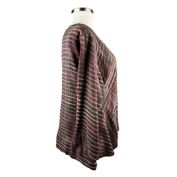 Yasuko Kurisaka Art to Wear Lagenlook Handwoven Brown Button Jacket Cardigan O/S - Picture 10 of 16